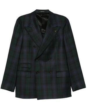 Gabriele Pasini Double-Breasted Plaid Jacket - Black