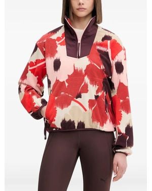 Columbia Sudadera Con Cremallera Y Motivo Floral - Rojo