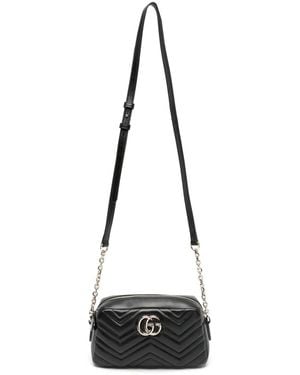 Gucci Bandolera Cámara Gg Marmont Pequeña De Piel Acolchada - Blanco