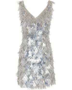 Rabanne Sequin Fringe Mini Dress - Grey