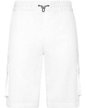 Philipp Plein Cotton Cargo Shorts - White