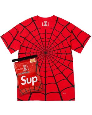 Supreme Hanes Spider- Graphic-Print T-Shirt - Red