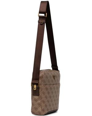 Guess Monogram-Print Logo-Plaque Belt Bag - White