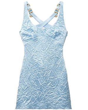 Versace Silk Cady Satin Mini Dress - Blue