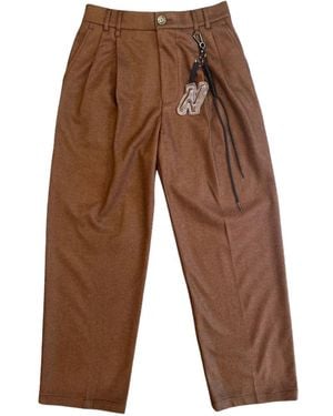 Song For The Mute Pantaloni Sartoriali Con Pieghe Doppie - Marrone