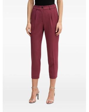 Sisley Pantaloni Crop Con Pieghe - Rosso