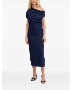 Silvian Heach Crystal-Embellished Draped Maxi Dress - Blue