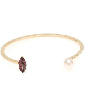 Delfina Delettrez 'Lips Piercing' Ruby Bangle - White