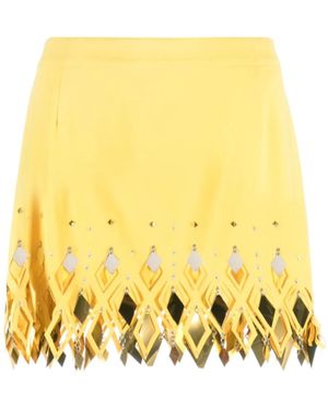 Rabanne Minigonna Con Borchie - Giallo