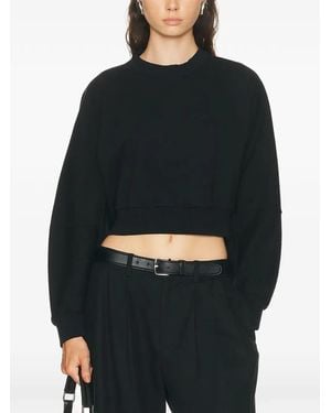 Givenchy Logo-Embroidered Cropped Sweatshirt - Black