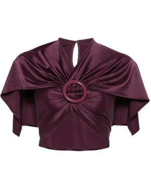 Rabanne Ring-Embellishment Top - Purple