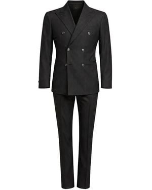Franzese Collection Brad Pitt Pinstriped Double-Breasted Suit - Black