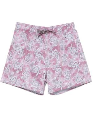 Emporio Armani Octopus-Print Swim Shorts - Purple