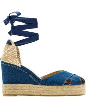 Castañer 110Mm Denim Wedge Espadrilles - Blue
