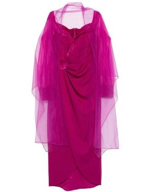 Marfil Barcelona Vestido De Fiesta Con Volantes - Rosa