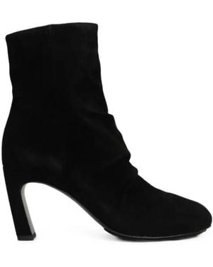 Ash Estelle Leather Ankle Boots - Black