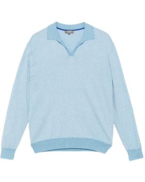 N.Peal Cashmere Padstow Poloshirt - Blauw