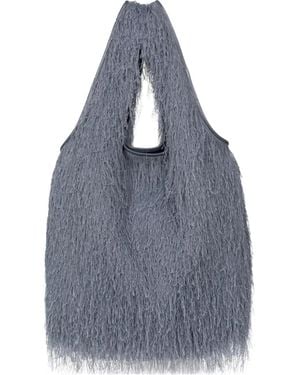 Dries Van Noten Fringed Tote Bag - Blue