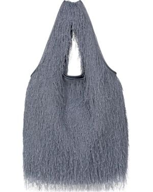 Dries Van Noten Shopper Mit Fransen - Blau