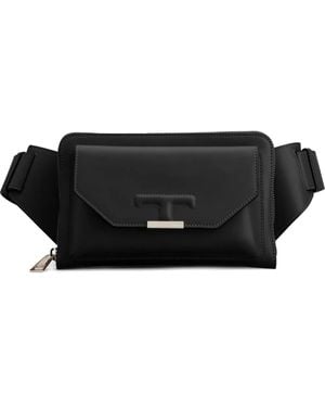 Tod's Mini Embossed-T Zip Belt Bag - Black