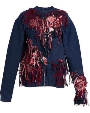 Erdem Jersey Con Detalle Deshilachado - Azul