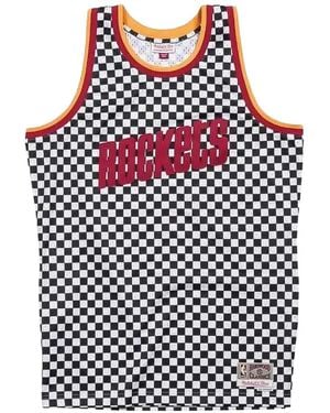 Mitchell & Ness X Nba Houston Rockets Checked Jersey - Grey