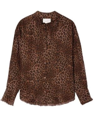 MC2 Saint Barth Cristal Leopard-Print Fringed-Edge Shirt - Brown