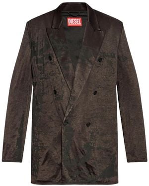 DIESEL Double-Breasted Blazer - Black