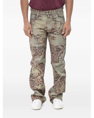 Off-White c/o Virgil Abloh Tapestry-Print Jeans - Grey