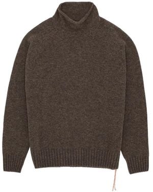 Fortela Roll Neck Stitch Jumper - Brown