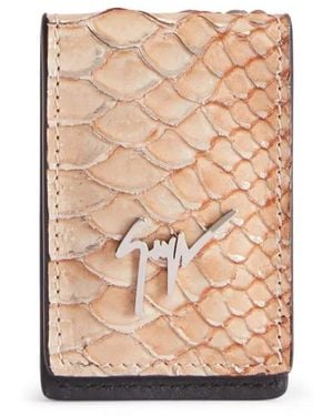 Giuseppe Zanotti Albert Crocodile-Effect Cash Holder - White
