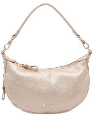 Liu Jo Zip-Fastening Curved Tote Bag - Natural