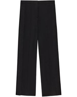 Another Tomorrow Graphic-Stitch Snap-Fastening Track Trousers - Black