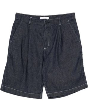 Samsøe & Samsøe Samandla Pleated Contrast-Stitch Shorts - Blue