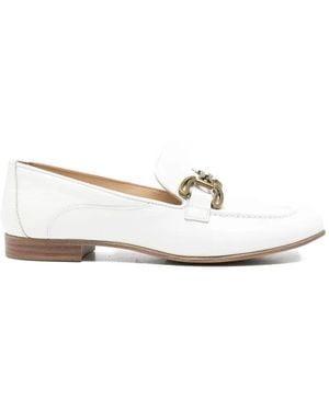 SERGIO MORETTI FIRENZE Horsebit Leather Loafers - White