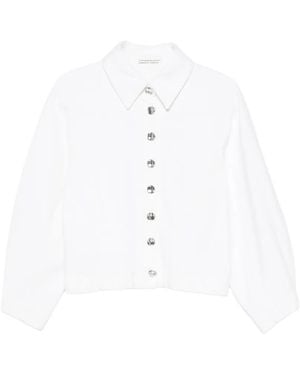 Liviana Conti Button-Up Denim Jacket - White