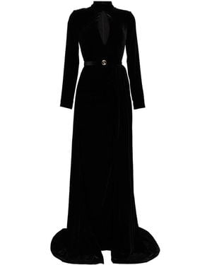 Saiid Kobeisy Velvet Long Dress - Black