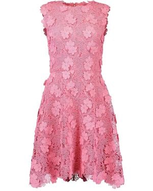 Monique Lhuillier Floral-Lace Dress - Pink