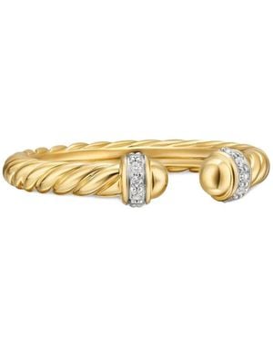 David Yurman Cable Band Open ダイヤモンド リング 2.8Mm 18Kイエローゴールド - メタリック