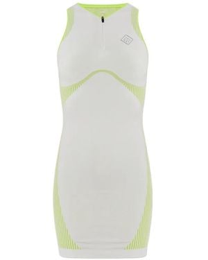 CASABLANCA Sleeveless Dress With A Quarter Zip - White
