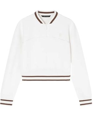 ARMANI EXCHANGE Pull À Col V Et Finitions Rayées - Blanc