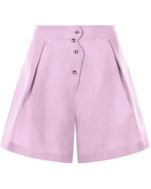 Mia Peculiar Short À Détail Ondulé - Pink