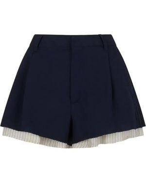 Marni Layered Pleated Shorts - Blue