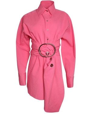 Marques'Almeida Cotton Shirt Midi Dress - Pink