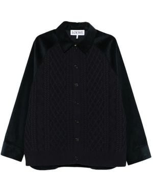 Loewe Cable Knit Corduroy Jacket - Black