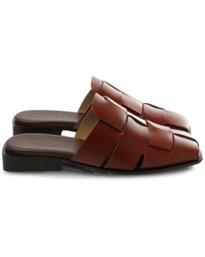 Hereu Mules À Design Tissé - Brown