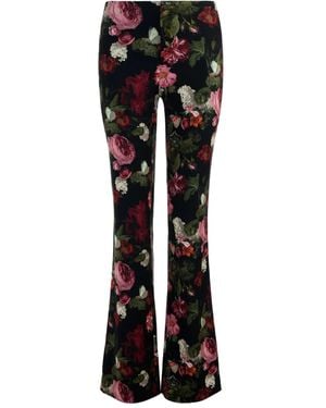 Alice + Olivia Pantalon Évasé Teeny À Fleurs - Noir