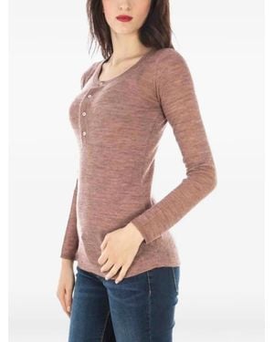 Fred Perry Henley-Neck Sweater - Red