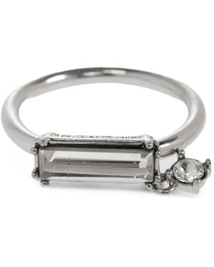 Jil Sander Bague À Ornements De Cristaux Taillés - Gris