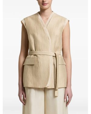 Peserico Belted Gilet - Natural